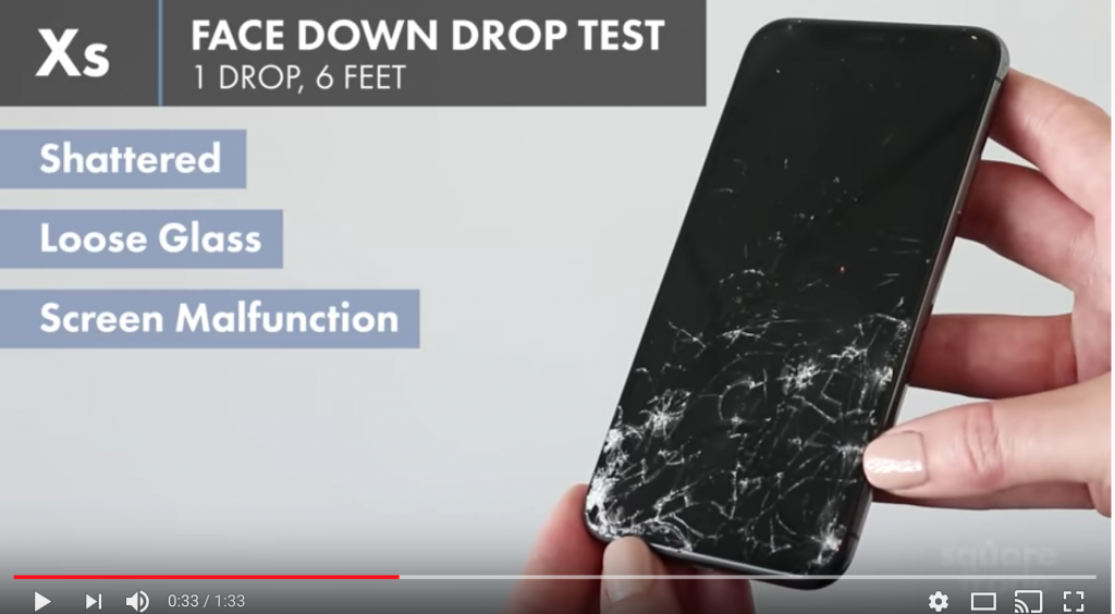 ショック！iPhoneXsは１８０センチから落下でバキバキになってしまうと判明！