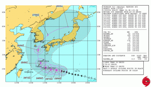 気まぐれ台風12号、日本本土を絶妙にかわし日本海を縦断