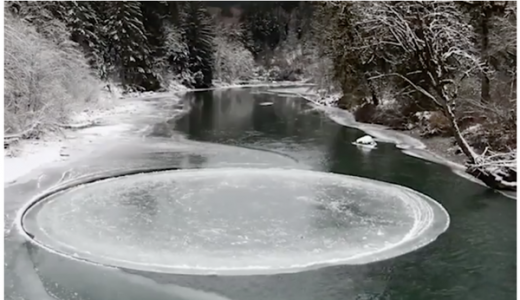【地球終了】ミシガン州で回転する「謎の氷の円盤」が発見される！