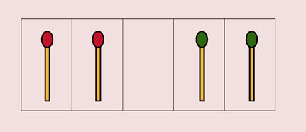 赤と緑のマッチ棒を「たった８手」で入れ替える問題が難問過ぎる！