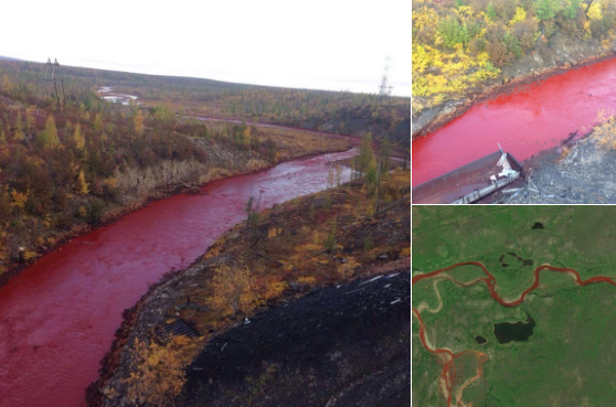 【恐ロシア】ついに人類滅亡か？ロシアの川が真っ赤に染まる謎の現象が発生！
