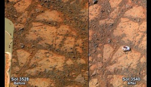 火星で以前は無かった岩が突然出現！火星人か？と話題に