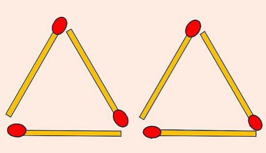 【最強の難問】２つだけ動かして「４つの三角形」をつくれ！発狂レベルだと話題に