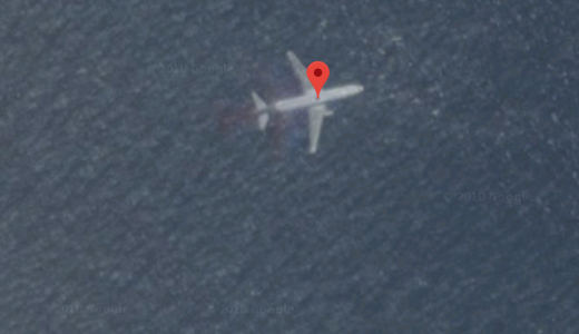 ゾッ！墜落したマレーシア航空370便か！？GoogleMAPで飛行機の機体が発見される