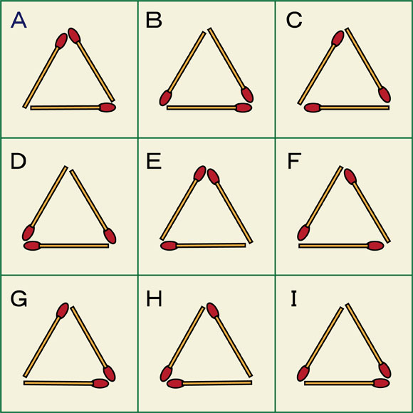 集中力が高ければ即答できる？！デザインが同じ正三角形を見つけ出す問題！