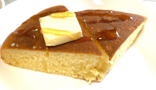 外カリ中フワのカステラパンケーキをホットケーキミックスだけで作る方法