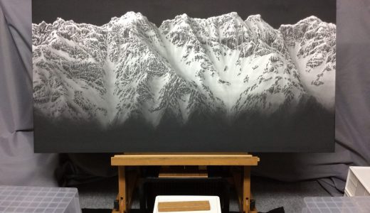 墨で描かれた雪山が圧巻の迫力！心をわしづかみにされる墨絵の制作者に話を聞いた